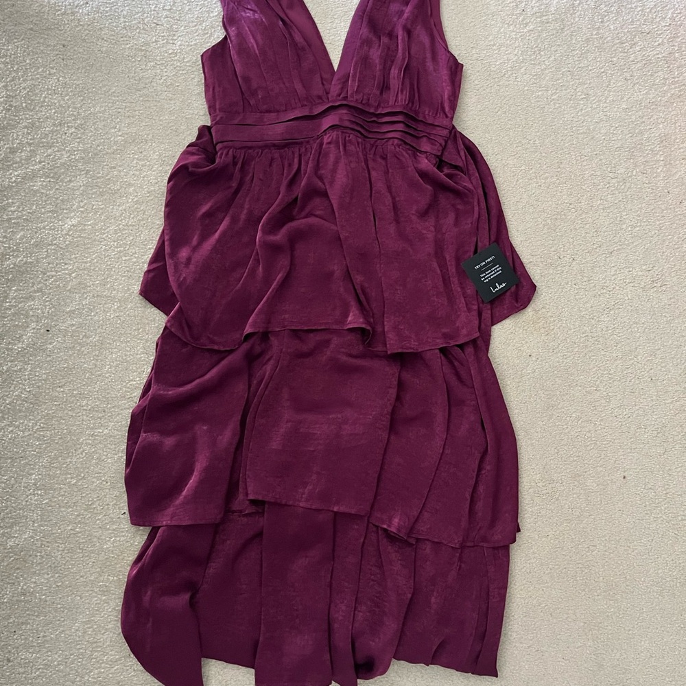 Lulu's Rich Plum Layered Dress